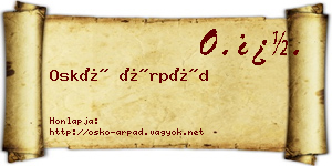 Oskó Árpád névjegykártya
