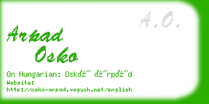 arpad osko business card
